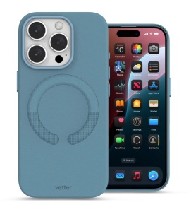 Huse iPhone 16 Pro, Clip-On Vegan Leather, Compatibil MagSafe, Sky Blue - thenx.net