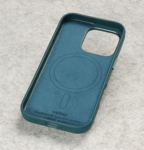 Husa iPhone 16 Pro Max, leatherUP Class, Refined Touch, MagSafe Compatible, Blue - thenx.net_2