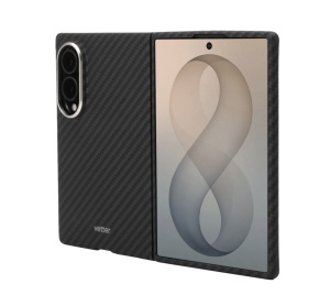 Husa Samsung Galaxy Z Fold8, Clip-On, made from Aramid Fiber, Kevlar, Black - squaregsm.ro