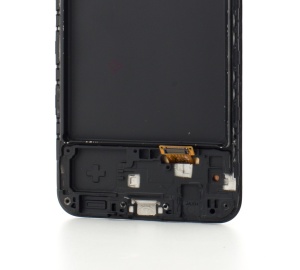 LCD Samsung Galaxy A20, A205, Negru + Rama - pentru înlocuirea ecranului, compatibil cu Samsung, disponibil pe thenx.net