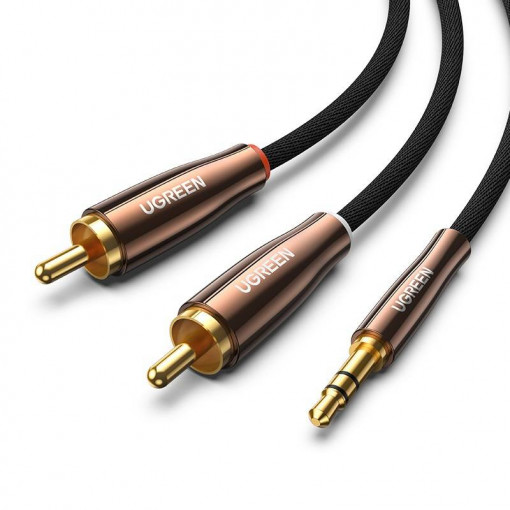Cablu audio UGREEN AV170 2x cablu RCA (Cinch) mufa 3.5 mm, 3m (negru) 80848