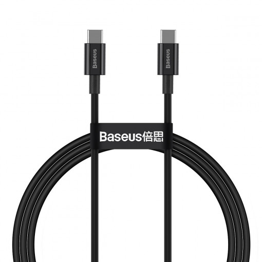 Cablu de date rapid Baseus Superior Series USB-C la USB-C, 100W, 1m (negru) CATYS-B01
