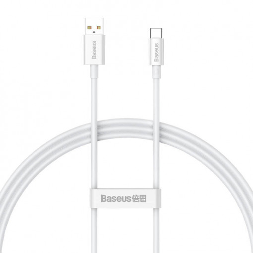 Cablu de date rapid Baseus Superior Series USB la USB-C, 100 W, 1 m (alb) CAYS001302