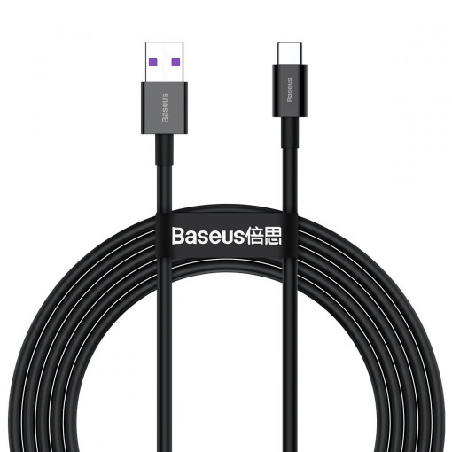 Cablu de date rapid Baseus Superior Series USB la USB-C, 66W, 2 m (negru) CATYS-A01