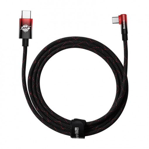 Cablu de date rapid USB-C la USB-C Baseus MVP2, 100 W, 2 m (negru / rosu) CAVP000720