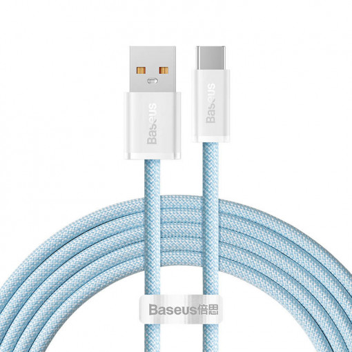 Cablu de date rapid USB la USB-C Baseus Dynamic Series, 100W, 2 m (albastru) CALD000703
