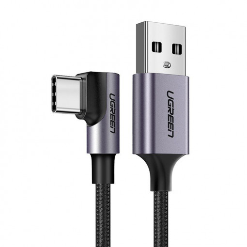 Cablu de date USB-C unghiular UGREEN US284, 3A, 3m (negru) 70255