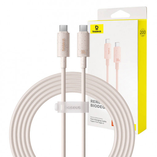 Cablu de incarcare rapida Baseus USB-C la USB-C Habitat Series 2m 100W (roz) P10360202421-01