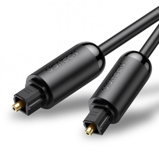 Cablu optic audio UGREEN AV122 Toslink, impletit din aluminiu, 2m (negru) 70892