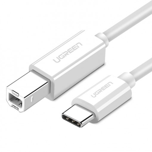 Cablu USB-C la cablu de imprimanta UGREEN US241 1.5m (alb) 40417