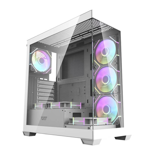 Carcasa Computer Darkflash DS900 Alba) + 7 Ventilatoare ARGB