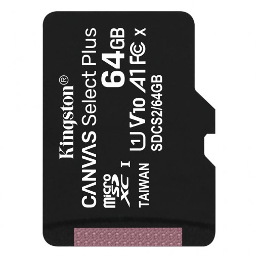 Card memorie microSDXC Canvas Select Plus Kingston 64GB cl. 10 UHS-I 100 MB/s