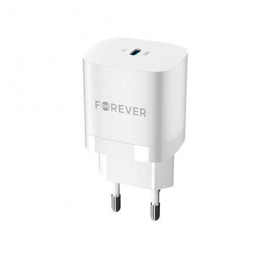 Incarcator rapid de perete Forever TC-05 GaN PD QC 1x USB-C 33W alb