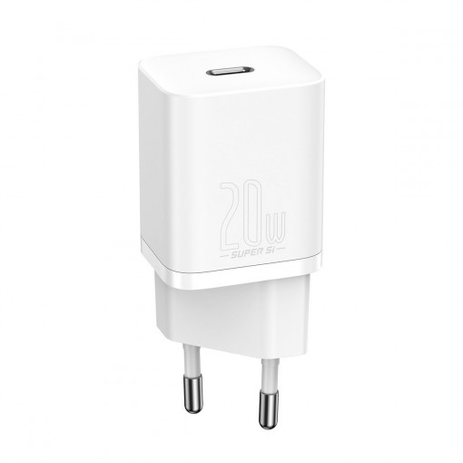 Incarcator rapid USB-C Baseus Super Si 1C 20W (alb) CCSUP-B02