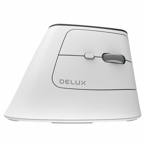 Mouse ergonomic wireless vertical Delux MV6 DB BT+2.4G (alb)