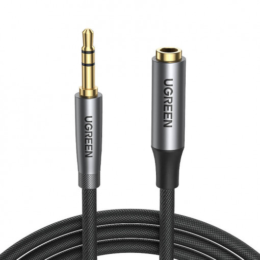 Prelungitor cablu audio UGREEN AV190 mufa AUX 3.5 mm, 2m (negru) 50241