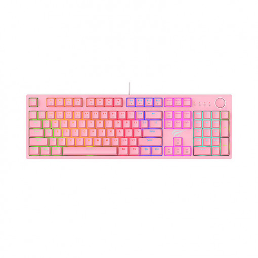 Tastatura mecanica pentru gaming Havit KB871L RGB (roz)