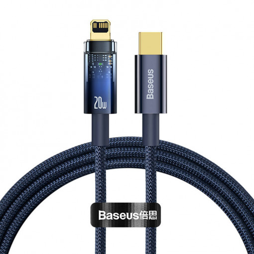Cablu de date Baseus Explorer, USB-C la Lightning, 20W, 1 m (albastru) CATS000003