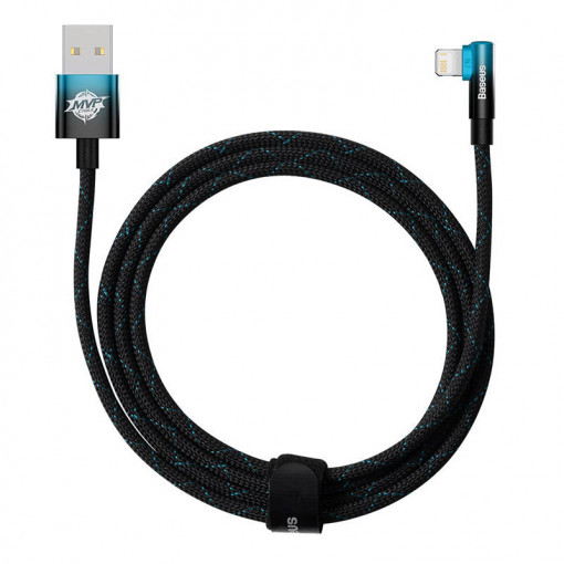 Cablu de date Baseus USB la Lightning MVP 2 20W 2m (negru-albastru) CAVP000121