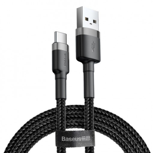 Cablu de date USB-C BASEUS 2A 2m (gri+negru) CATKLF-CG1