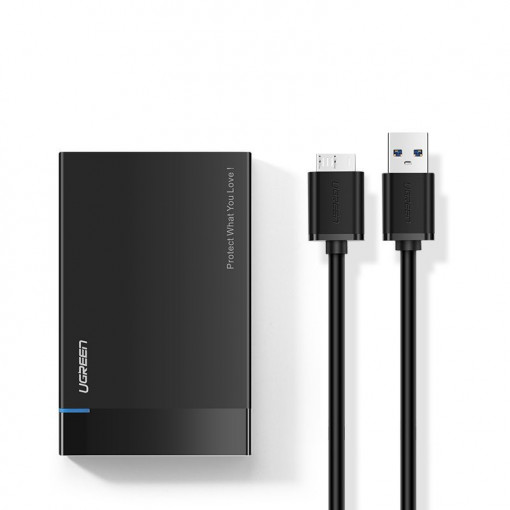 Carcasa HDD/SSD externa de 2.5 Inch UGREEN US221, SATA 3.0, USB-C, 50 cm (negru)