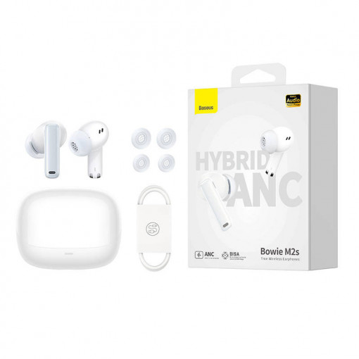 Casti wireless TWS Baseus Bowie M2s (albe) NGTW350102