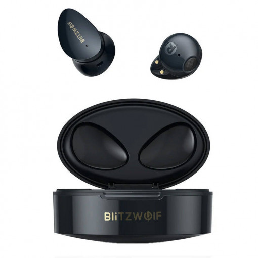 Casti wireless TWS BlitzWolf BW-FPE2 Bluetooth 5.0, AAC, IPX4 (negru)