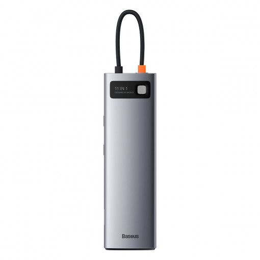 Hub 11 in 1 Baseus Metal Gleam Series, USB-C la 3x USB 3.0 + 2x HDMI + USB-C PD + Ethernet RJ45 + microSD/SD + VGA + AUX CAHUB-CT0G