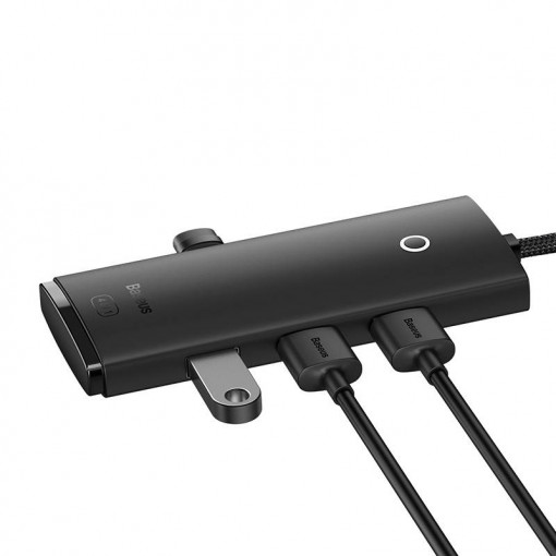 Hub 4in1 Baseus Lite Series USB la 4x USB 3.0 2m (negru) WKQX030201