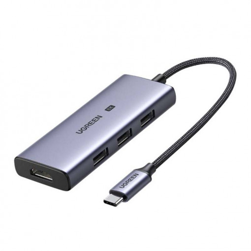 Hub 4in1 UGREEN CM500 USB-C la 3x USB 3.0 + HDMI2.1 8K (gri) 50629