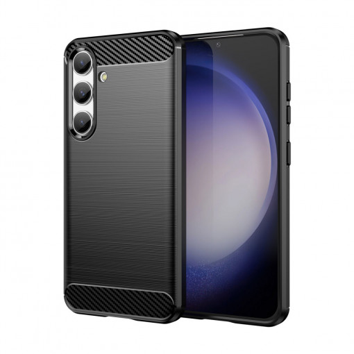 Husa Samsung Galaxy S24 Carbon Case Silicon Flexibila - Neagra