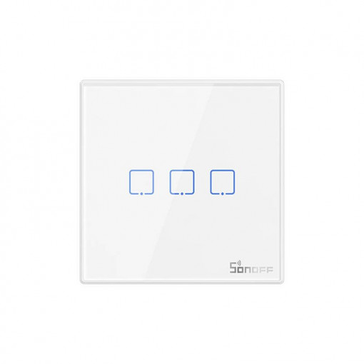 Intrerupator de perete smart wireless Sonoff 433MHz T2EU3C-RF (3 canale) M0802030011