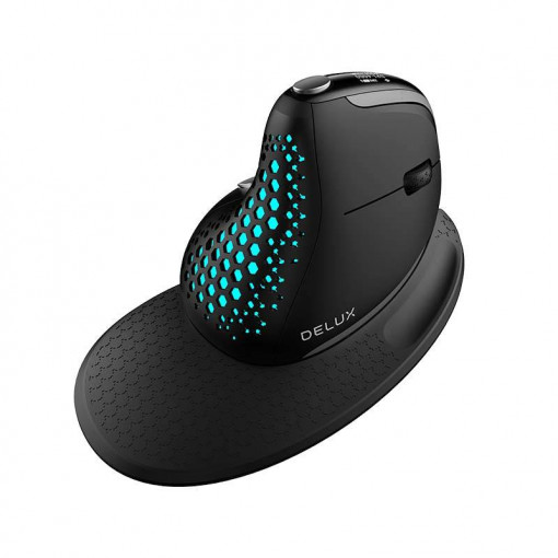 Mouse ergonomic wireless Delux M618XSD BT+2.4G RGB