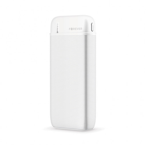 Powerbank Forever TB-100M 10000 mAh alb USB-C + Cablu MicroUSB