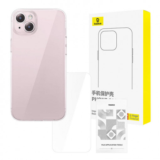 Set Husa transparenta Baseus iPhone 15 Plus + sticla securizata P60115400201-01