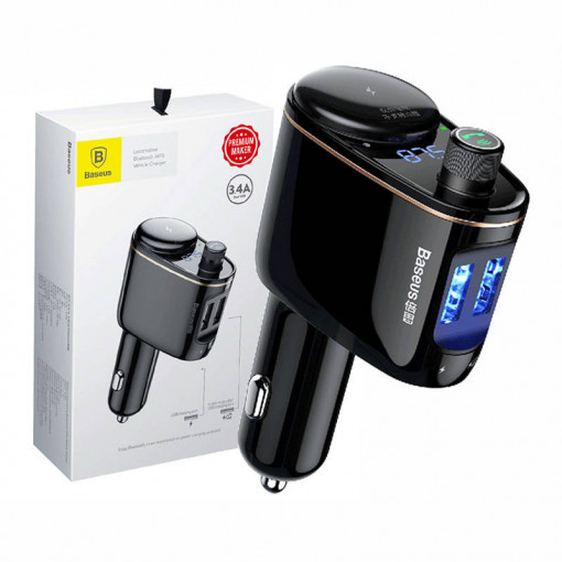 Transmitator FM auto Baseus S-06 Bluetooth/USB (OS) - negru CCHC000001