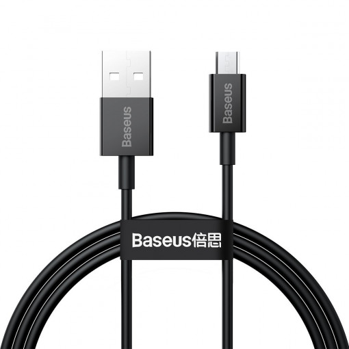 Cablu de date Baseus Superior Series USB la micro USB, 2A, 1m (negru) CAMYS-01