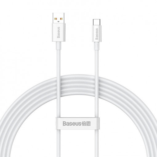 Cablu de date rapid Baseus Superior Series USB la USB-C, 100 W, 2 m (alb) CAYS001402
