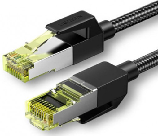 Cablu de retea impletit Ethernet RJ45 UGREEN NW150 Cat 7 F/FTP 2 m (negru) 80423