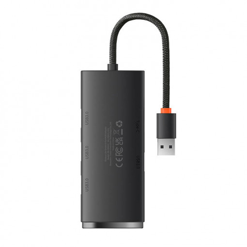 Hub 4in1 seria Baseus Lite USB la 4x USB 3.0, 25 cm (negru) WKQX030001
