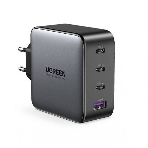 Incarcator de perete UGREEN CD226, USB QC3.0, 3x USB-C, 100W, PD (negru) 40747B