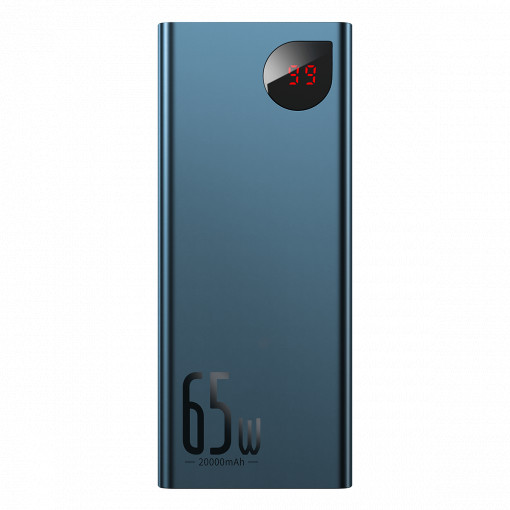 Powerbank Baseus Adaman Metal 20000mAh PD QC 3.0 65W 2xUSB + USB-C + micro USB (albastru) PPIMDA-D03