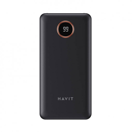 Powerbank Havit PB74 10000mAh + USB-C, Lightning, cablu micro USB (negru)