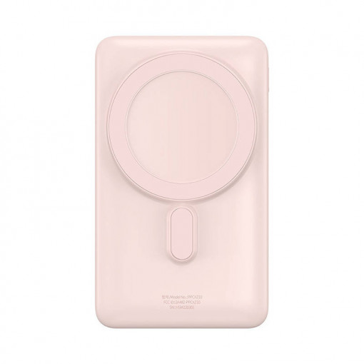 Powerbank magnetic Powerbank Baseus, 10000 mAh, 15W (roz) PPCX000004
