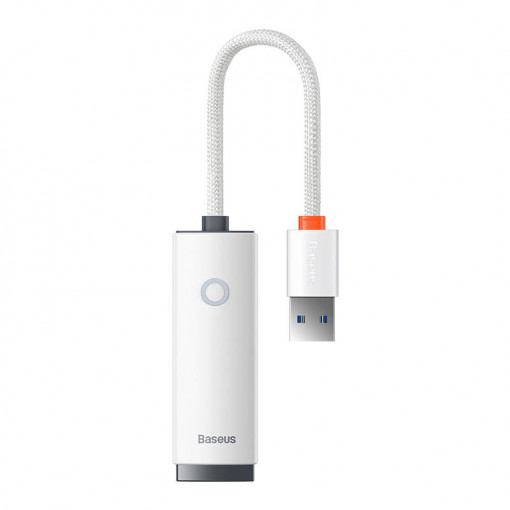 Adaptor de retea Baseus Lite Series USB-C la RJ45 (alb) WKQX000302