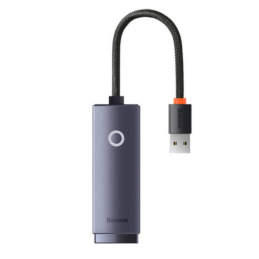 Adaptor de retea Baseus Lite Series USB la RJ45, 100 Mbps (gri) WKQX000013