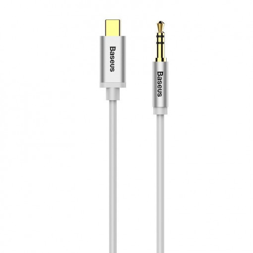 Cablu audio Baseus Yiven USB-C la mini mufa 3.5 mm, 1.2 m (alb) CAM01-02
