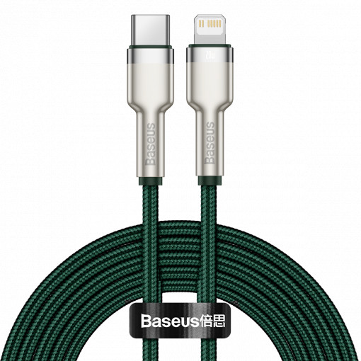 Cablu de date USB-C la Lightning Baseus Cafule 20W 2m (verde) CATLJK-B06