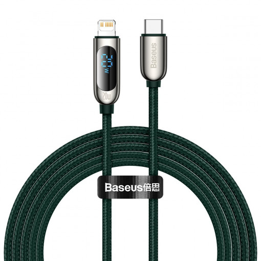 Cablu de date USB-C la Lightning Baseus Display, PD, 20W, 2m (verde) CATLSK-A06
