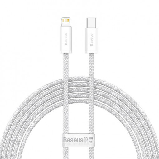 Cablu de date USB-C la Lightning Baseus Dynamic, 20W, 2m (alb) CALD000102